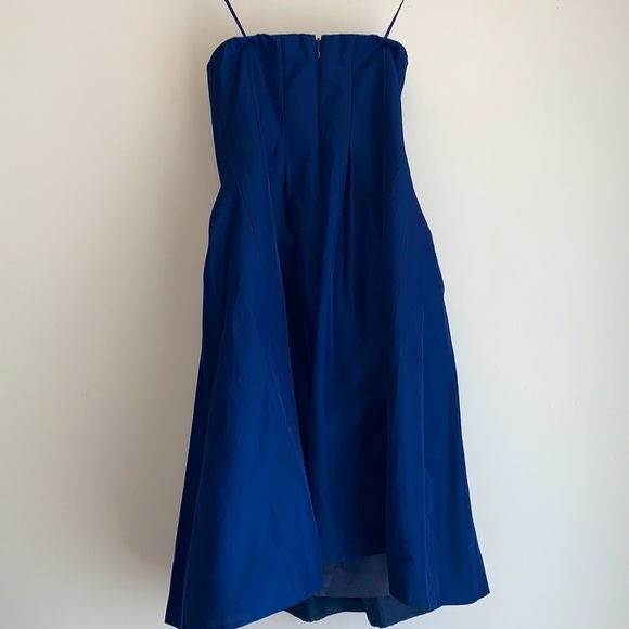 ❤️‍🔥J. Crew Size 10 Pleated Sweetheart Top Sleeveless Navy Blue Dress ❤️‍🔥 - Picture 4 of 6